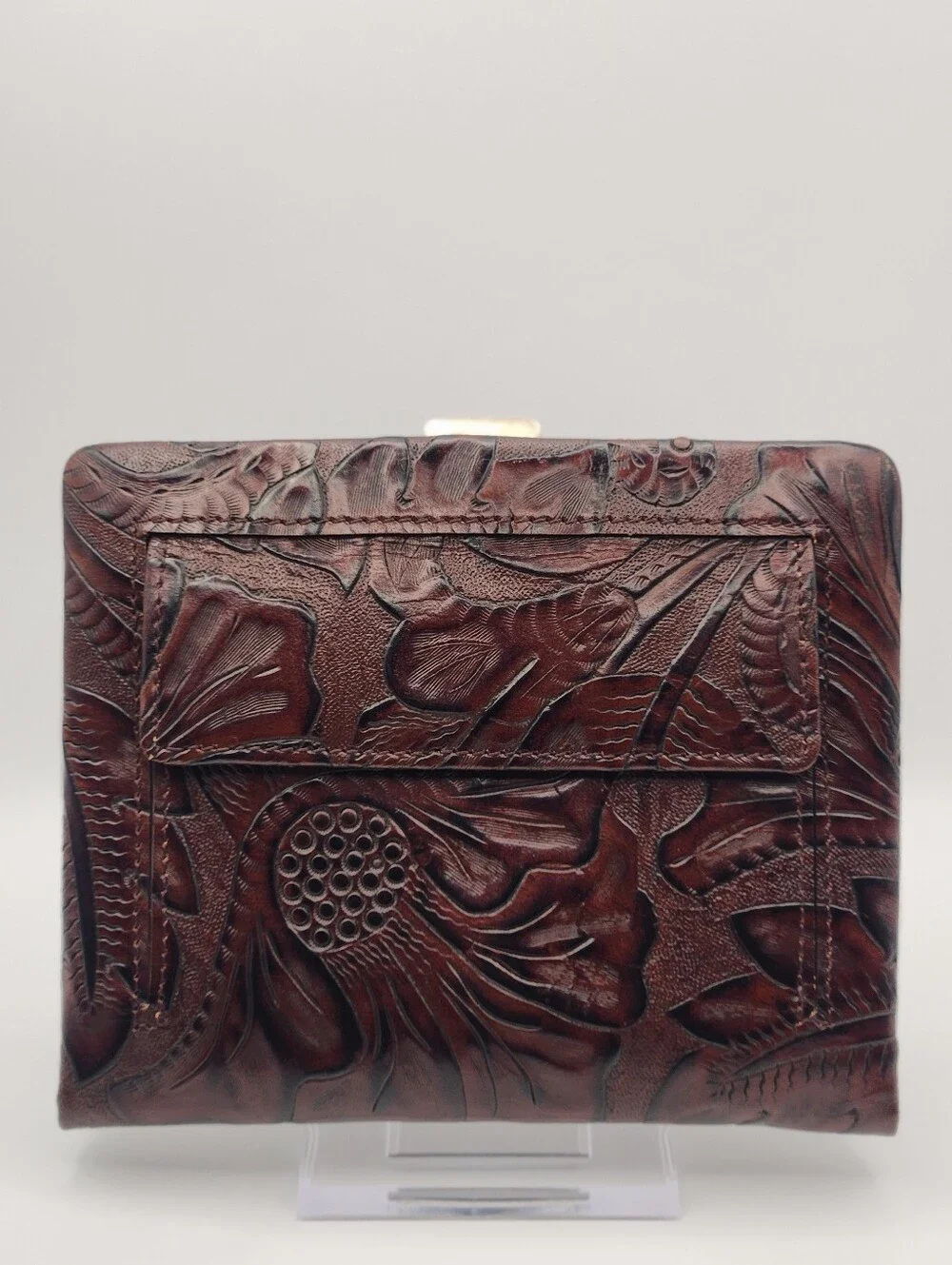 Lodis Los Angeles Framed Leather Kiss-Lock Wallet - Brown